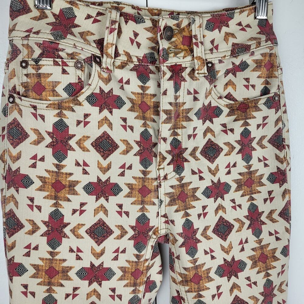 NWOT Free People We The Wild Child Printed Skinny Jeans Raw Hem | Size 25 - Picture 7 of 15